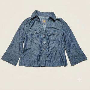 OBR Outback Red The Limited Denim Jacket Womens Small Chambray Blue Lightweight